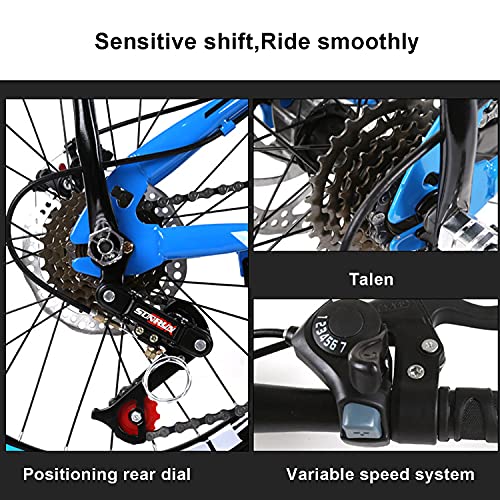 22 inch kinderfiets, kindermountainbike met dubbele schijfrem, frame van koolstofhoudend staal, antislip en slijtvaste… - Image 5