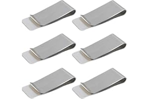 TKYPZY 6 Pack Stainless Steel Money Clip Metal Wallet Clip for Men Men's Slim Cash Clip Small Money Clips for Cash and Credit Card Holder Metal Money Clips Minimalist Front Pocket Wallet Clip (Silver)