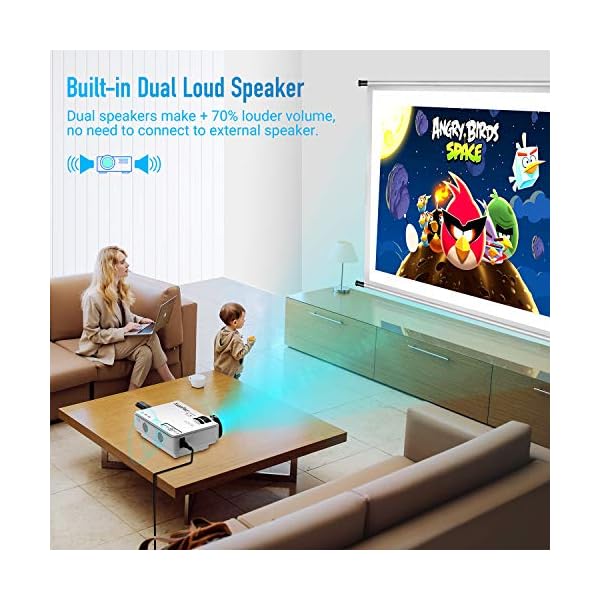 XuanPad Mini Projector Portable video-projector,55000 Hours Multimedia Home Theater movie Projector,Compatible with TV Stick,Full HD 1080P HDMI,VGA,USB,AV,laptop,iphone,Android Smartphone - Image 5