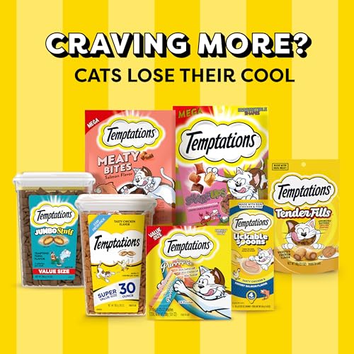 TEMPTATIONS CREAMY PUREE WITH CHICKEN, SALMON, AND TUNA VARIETY PACK OF LICKABLE, SQUEEZABLE CAT TREATS, 0.425 OZ POUCHES, 24 COUNT