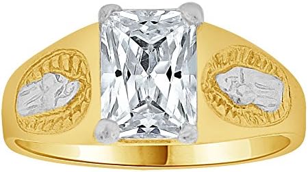14k Gold White Rhodium, Small Child or Pinky Adult Ring Created CZ Virgin Mary