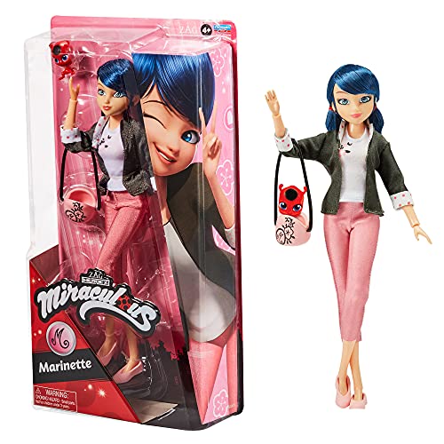 Miraculous Ladybug And Cat Noir Toys Marinette Fashion Doll | Articulated 26cm Doll With Accessories Kwami | Ladybug Superhero Marinette Figurine | Bandai Dolls