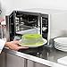 Ouchan Collapsible Microwave Plate Cover Green Colander Strainer for Fruit Vegetables,BAP Free and Non-toxic