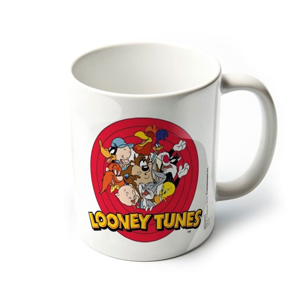 Pyramid International Looney Tunes Mug (Logo Design) 11oz Ceramic Coffee Mug, Cups and Coffee Mugs for Women and Men, Mugs for Kids - Official Merchandise, White