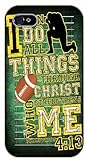 iPhone 4 / 4s Bible Verse - Football. I can do all things through Christ. Philippians 4:13 - black plastic case / Verses, Inspirational and Motivational, sports