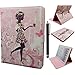 iPad 2 Case,Qbily Fairy Girls Pattern PU Leather Cases Cover Magnetic Closure Credit Card Slot Pouch Stand Case for Apple iPad 2/3/4 Tablet with Screen Protector and Stylus Pen (Girls in Dress)