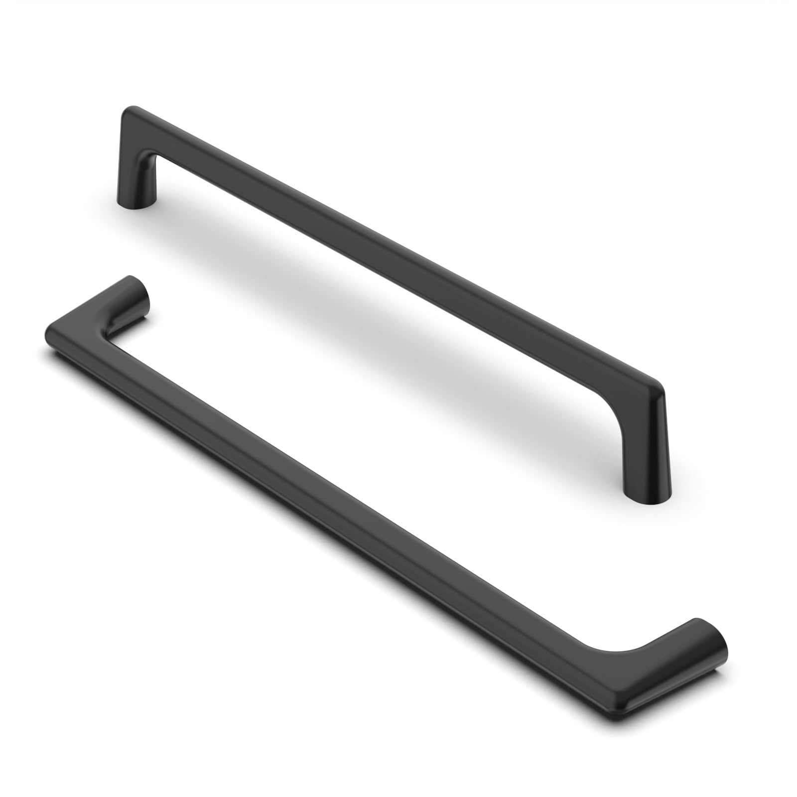 Furniware Matt Black Cabinet Pulls - Pack of 10, 192mm(7.5 Inch) Center to Center, Kitchen Hardware