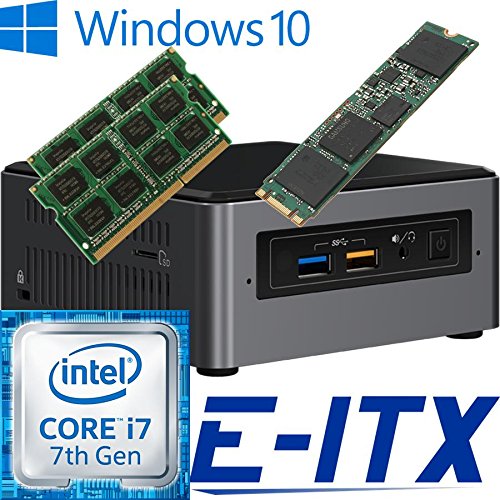 Intel NUC7I7BNH 7th Gen (Kaby Lake) Core i7 System (BOXNUC7I7BNH), 16GB Dual Channel DDR4 , 240GB M.2 SSD, WiFi, Bluetooth, Window 10 Pro Installed & Configured by E-ITX