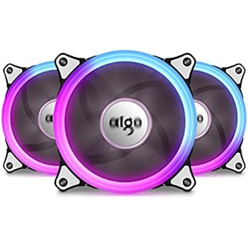 Aigo Aurora C3 Kit 3 Pack RGB Case Fan LED 120mm Speed Controllable High Performance High Airflow Adjustable Color PC CPU Computer Case Cooling Cooler With Controller
