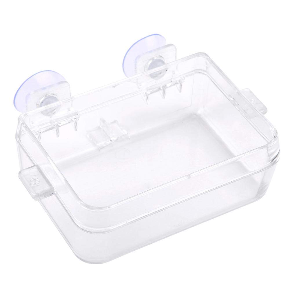 Reptile Feeder, Transparent Worm Live Fodder Feeding Basin Anti-escape Feeder with Suction Cup for Gecko Snakes Chameleon Iguana Lizard