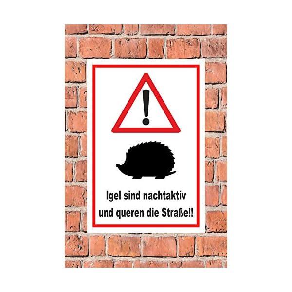 Melis-Folienwerkstatt Schild Igel queren die StraÃe - 30x20cm - BohrlÃ¶cher - 3mm Aluverbund â 20 VAR S00359-119-B – Bild 3
