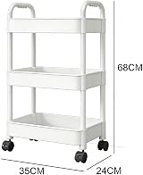 Multibao 3 Tier Storage Trolley on Wheels White 35x24x68 cm view 3