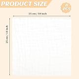 Lanjue 8 Pcs Muslin Cloths 12x12 Inch 6-Layer Baby Burp Cloths White view 2