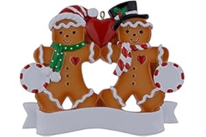 MAXORA Gingerbread Family of 2 Personalized Christmas Tree Ornament - Gingerbread Baker Family Ornament - Personalized Family Cookie Ornament - Gingerbread Couple Ornaments