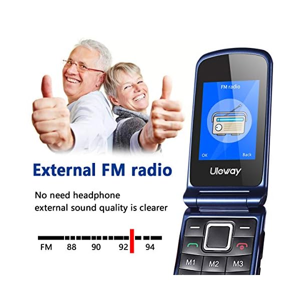 Uleway-Big-Button-Mobile-Phone-for-Elderly-Unlocked-Senior-Mobile-Phone-Easy-to-Use-Pay-as-You-Go-Flip-Phone-with-SOS-Emergency-Button-Charging-Cradle-24-177-Dual-Screen Uleway Flip Phones Unlocked Sim Free, Easy to Use Pay As You Go Basic Cell Phones with SOS Button, Dual Screen 2.4" LCD Display, 1000mAh Battery Charging Dock, Loud Speakers, Camera, Blue