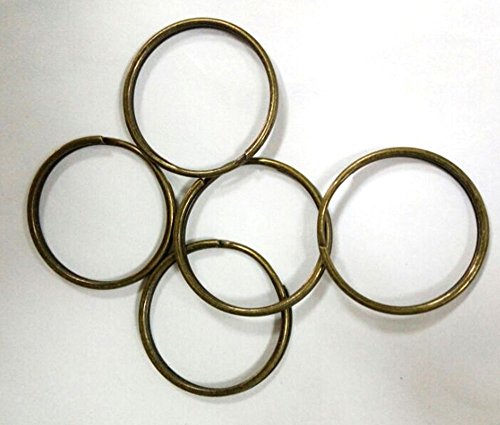 50 Pc Bronze Thin Round Key Ring 24mm 1" Split Ring Keychain Finding Make DIY