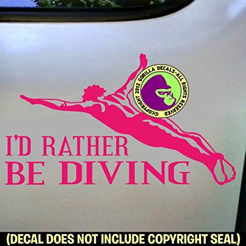 RATHER BE DIVING Springboard Diver MALE Vinyl Decal Sticker E
