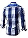 Neleus Men's Long Sleeve Button Down Plaid Shirts,112,Blue,M,Tag L
