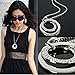 Long Sweater Chain Necklace,Hemlock Women Crystal Butterfly Necklaces Jewelry Sweater Chain Necklaces (Silver)