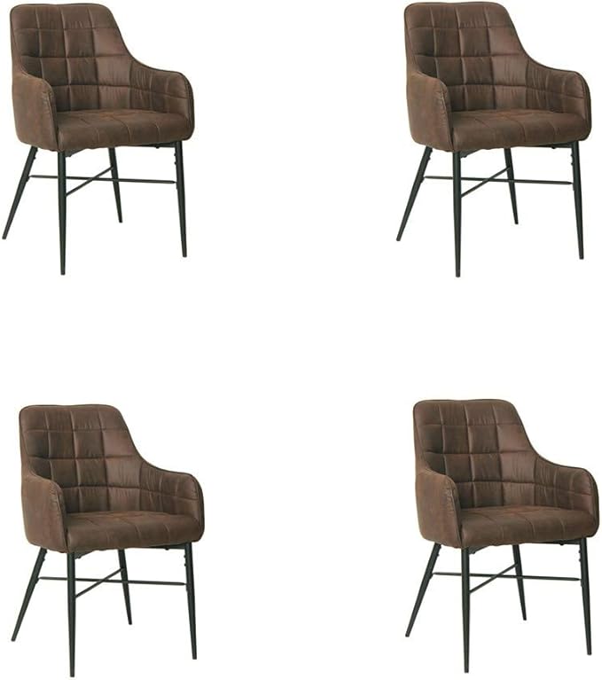 SHINAWOOD Esszimmerstühle 4er Set Retro Sessel PU Leder Esszimmer