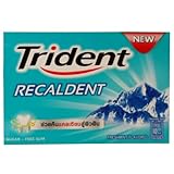 Trident Recaldent Chewing Gum Freshmint Flavored Sugar Free Dental Health Net Wt 12.6 G (9 Pellets) X 2 Boxes