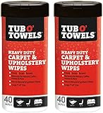 Tub O Towels TW40-CP Carpet And Upholstery Spot Remover Cleaning Wipes - 2 PACK