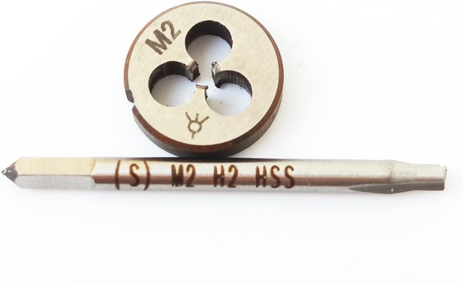 M2 Silver HSS Metric Tap and Die Set ， Thread Tap and Round Thread Die Right Hand HSS Taper