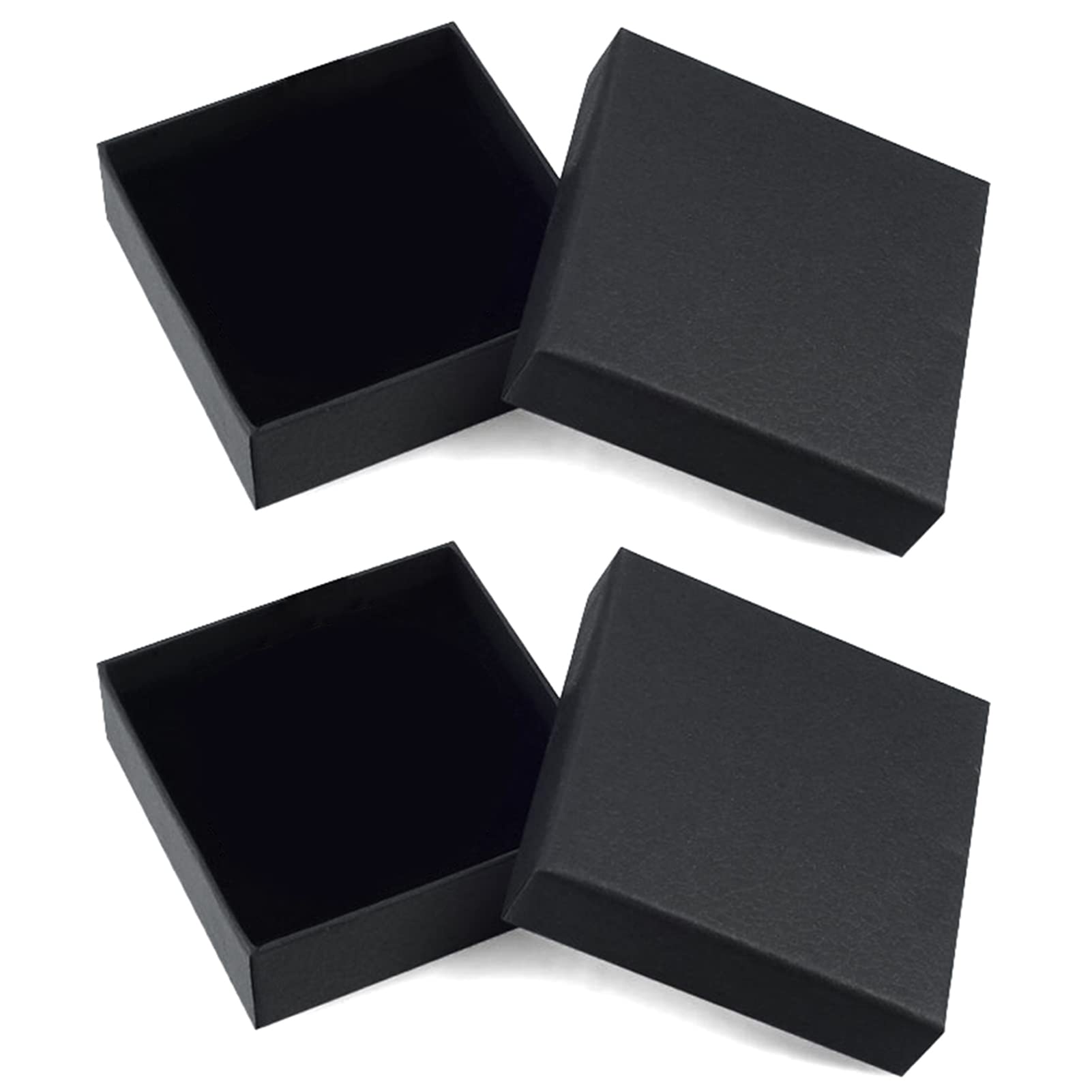 YuZhou 2Pcs Black Kraft Paper + Oriented Polypropylene Jewelry Display Box, 9 cm x 3 cm, Multi-purpose, Classic, Minimalist Elegant, Solid, Perfect for Special Occasions