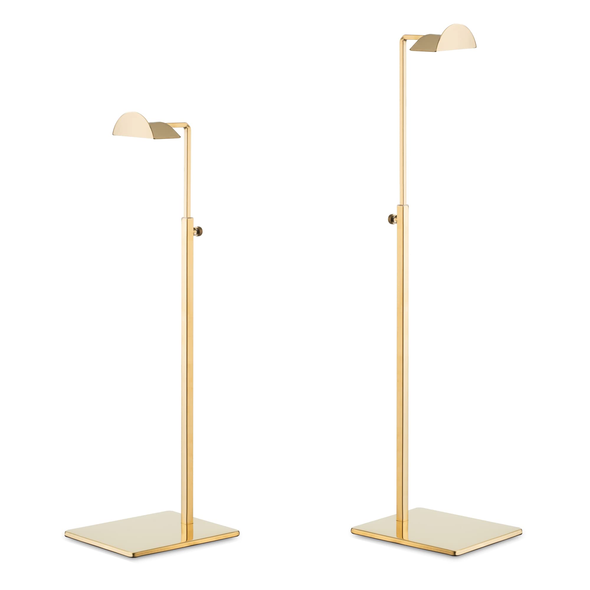 Photo 1 of bjewego Gold Handbag Display Stand - 2 Pack Table Polished Gold Purse Stands for Display - Adjustable Height Semi Circle Clutch Bag Hanger Display Stand for Boutique Store