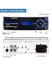 favoto Kit de coche reproductor de mp3 Receptor de audio estéreo con soporte de smartphone Compatible con SD USB FM AUX DC12 V para instalar en consola central coche SUV
