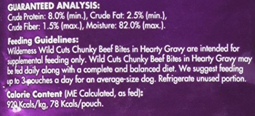 BLUE BUFFALO WILDERNESS WILD CUTS TRAIL TOPPERS CHUNKY BITES IN HEARTY GRAVY – BEEF – 3 OZ