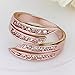 BOHG Jewelry Womens Rose Gold Plated Cubic Zirconia CZ Crystal Angel Wings Eternity Ring Wedding Band Size 7