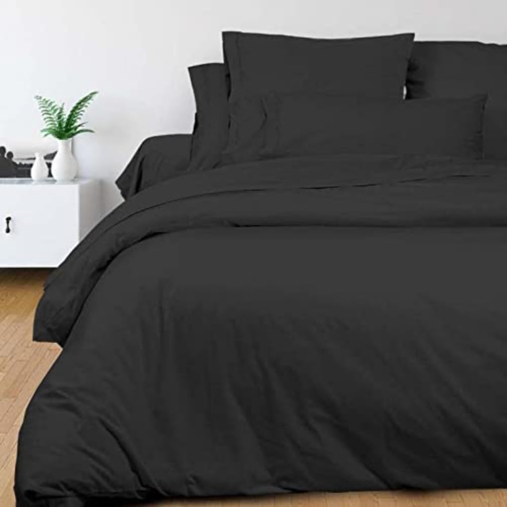 Soleil d'ocre Duvet Cover, Cotton, Charcoal, 260 x 240 cm