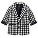 Shouhengda Kid Boys Plaid Polka Dots Blazer 3/4 Sleeve Suit Jacket
