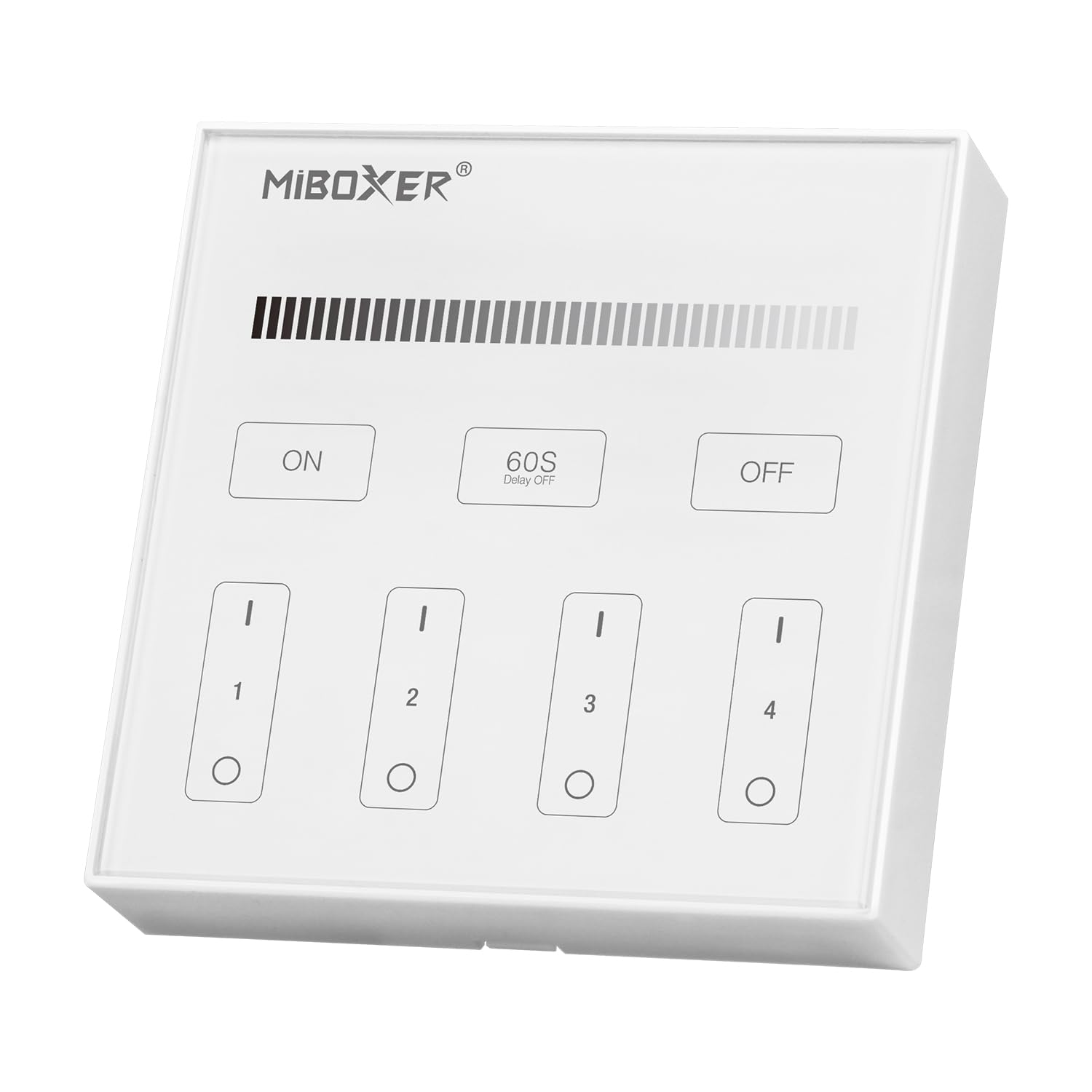 lighteu, Milight Miboxer DC3V 2.4GHz Wall Touch Panel 4-Zone Brightness Dimming Remote Compatible with Milight Dual White Bulbs Controllers, B1