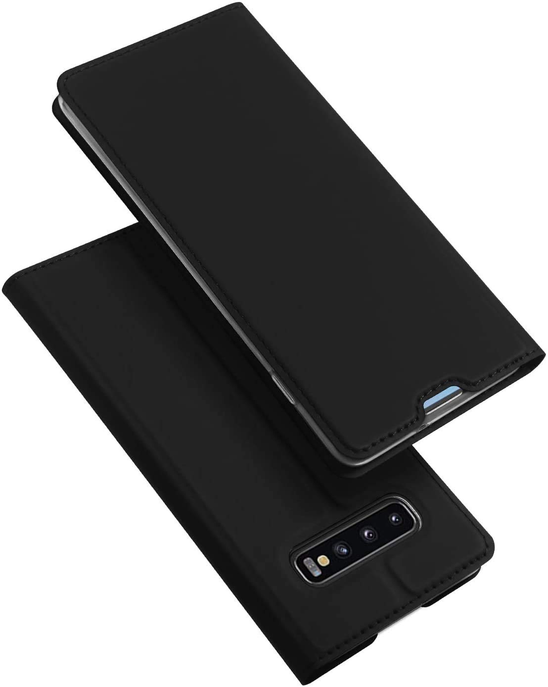 DUX DUCIS Case for Samsung Galaxy S10, Ultra Fit Flip Folio Leather Case Cover for Samsung Galaxy S10 6.1" (Black)