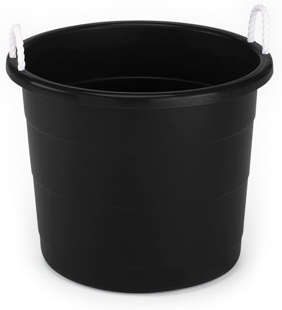 Homz Plastic Utlity Tub with Rope Handles, 17 Gallon, Black, Set of 2 Amazon.ca Home & Kitchen