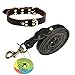 FAIRWIN Leather Dog Leash 6 Foot - Braided Military Grade Heavy Duty Dog Leash for Large Medium Small Dogs Training and Walking (Black, M:5/8