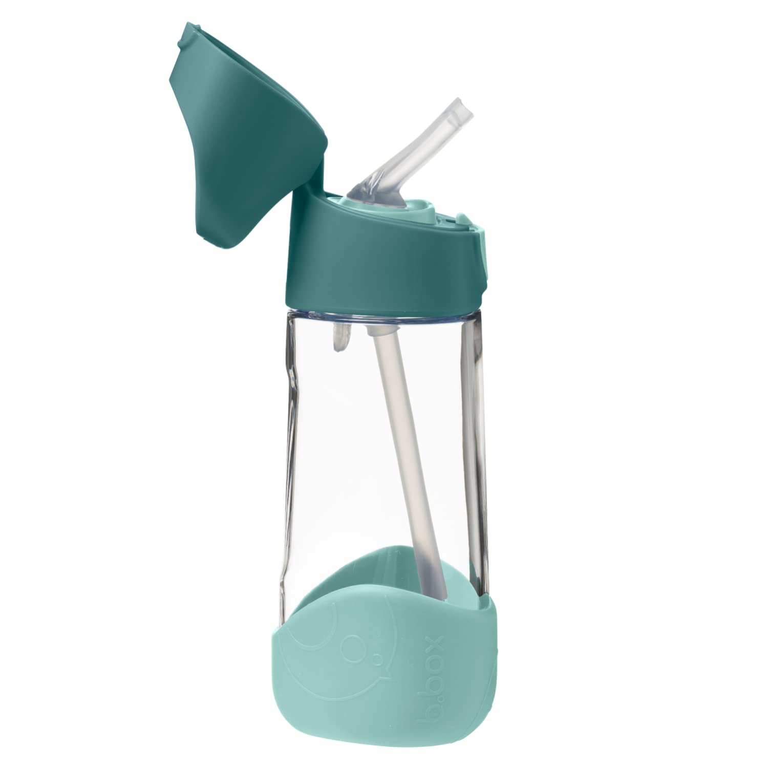 b.box TritanTM Drink & Water Bottle | Easy Grip Bottle and Leakproof Lid | Cool Modern Child Friendly Design, Best for After Sippy Cup | 450ml/15oz (Emerald Forest) — image 1