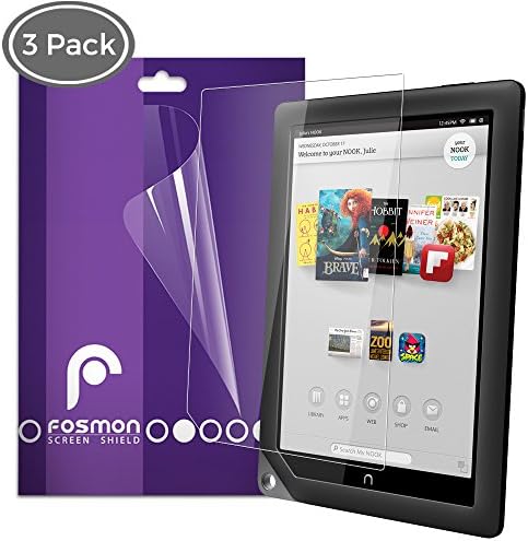 Fosmon Crystal Clear Screen Protector Shield for Barnes &amp; Noble NOOK HD+ 9" Tablet - 3 Pack