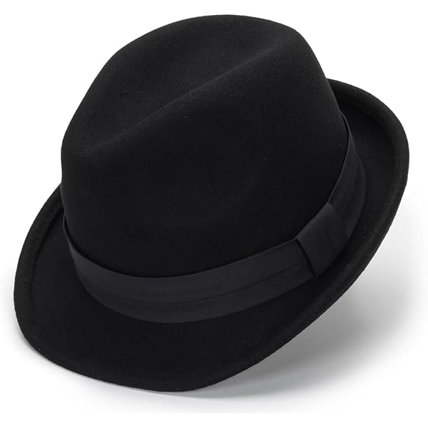 Wide Brim Pork Pie Hat 100% Wool Felt Hats Vintage Porkpie Derby