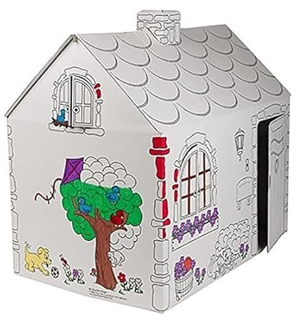 Cardboard Coloring House Color Fun