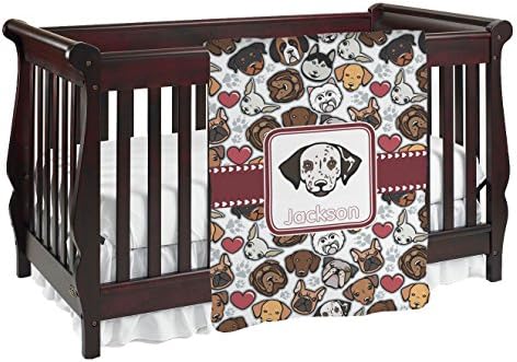 Dog Faces Baby Blanket (Single Sided) (Personalized)