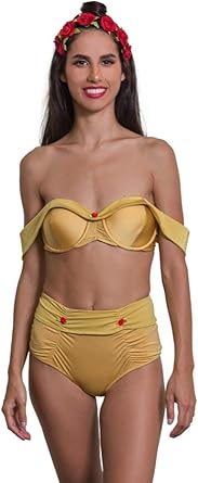 rose gold high waisted bikini