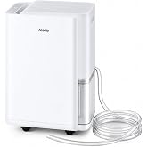 AEOCKY Max 50 Pint/D 3000 Sq.Ft Dehumidifier with Drain Hose, Quiet | 0.5 Gallon Water Tank Capacity, Small Compressor Dehumidifier for Basement, Bathroom, Bedroom, Home, Intelligent Humidistat