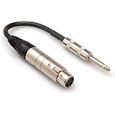 Hosa MIT-176 Impedance Transformer - XLR Female to 1/4-inch TS Male - 6 inch