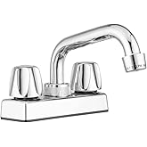 Pacific Bay - Lynden Utility Laundry Sink Faucet with Swivel Stainless Steel Spout - Optional Threaded Spout Garden Hose Adapter - Metallic Chrome Plating Over Plastic