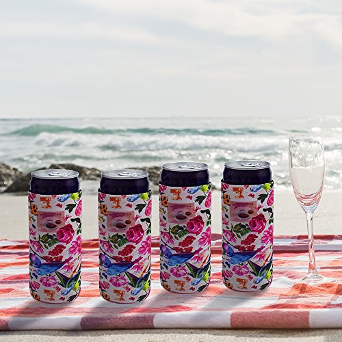 Acelane 4 PCS Beer Can Sleeves Cooler Insulated Covers Extra Thick Neoprene Fits Most 12 Ounces Cans Beer Soda Soft Drinks - Thumbnail 6