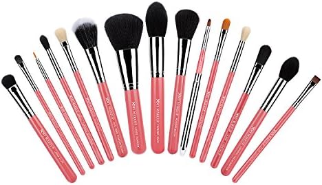 Professional 15pcs Makeup Brushes Set Powder Foundation Eyeshadow Concealer Eyeliner Lip Brush Tool Pink/silver