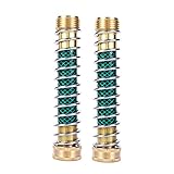 MaoFa Garden Hose Coiled Spring Protector with Solid Brass Faucet Hoses Coupling Adapter Extension 2Pcs (2pieces)